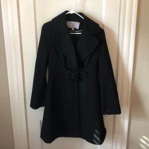 Jessica Simpson fit and flare belted wool coat